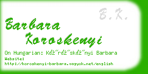 barbara koroskenyi business card